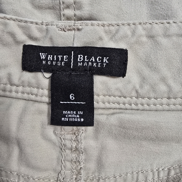 White House Black Market Women’s Size 6 Khaki Cargo Mini Skirt Embroidered - Picture 9 of 11